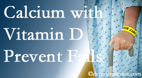 Calcium and vitamin D supplementation may be suggested to Murfreesboro chiropractic patients who are at risk of falling.