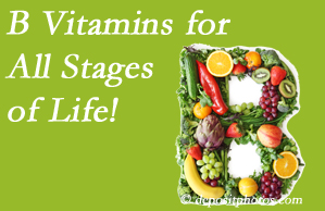  Most Chiropractic Clinic urges a check of your B vitamin status for overall health throughout life. 