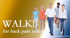 Most Chiropractic Clinic urges Murfreesboro back pain sufferers to walk to lessen back pain and related pain.