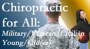 Most Chiropractic Clinic provides back pain relief to civilian and military/veteran sufferers and young and old sufferers alike!