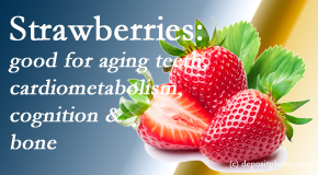 Most Chiropractic Clinic shares recent studies about the benefits of strawberries for aging teeth, bone, cognition and cardiometabolism.