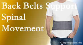 Most Chiropractic Clinic offers backing for the benefit of back belts for back pain sufferers as they resume activities of daily living.
