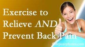 Most Chiropractic Clinic urges Murfreesboro back pain patients to exercise to prevent back pain as well as get relief from back pain. 