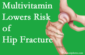 Murfreesboro hip fracture risk is decreased by multivitamin supplementation. 