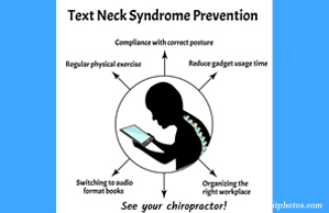Most Chiropractic Clinic presents a prevention plan for text neck syndrome: better posture, frequent breaks, manipulation.